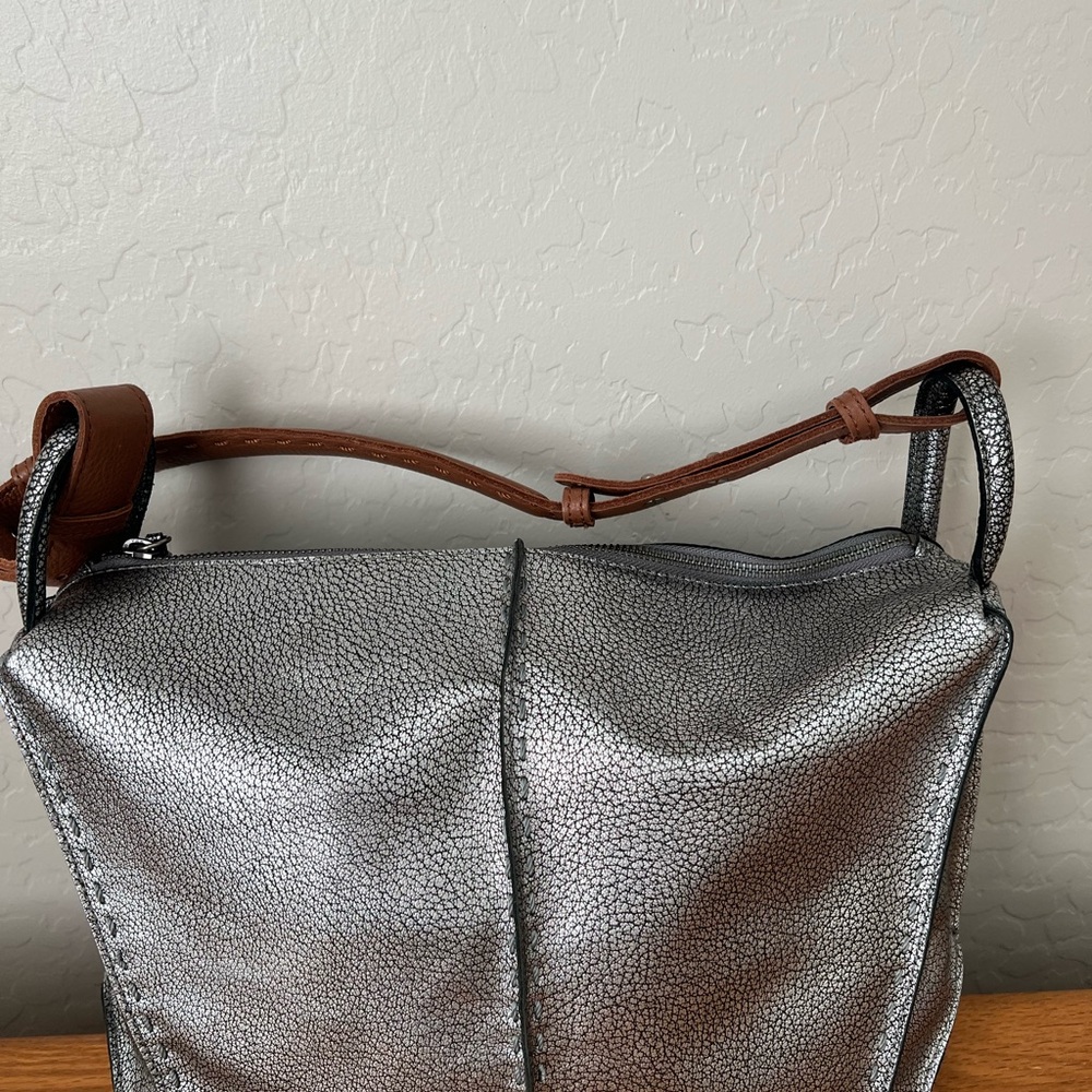 The Sak Silver and Brown Shoulder Bag